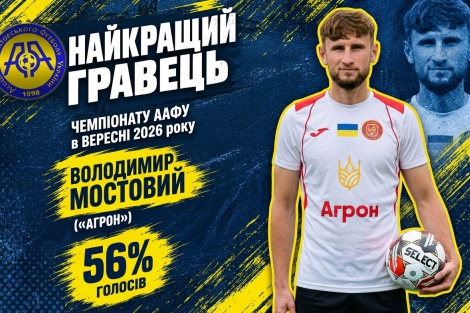 Володимир Мостовий - найкращий гравець Чемпіонату України серед аматорів у вересні 2026 року